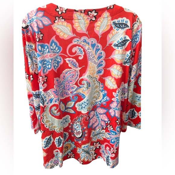 Talbots Large Petite Boho Paisley Top – Pima Cotton & Modal Blend - Picture 4 of 9